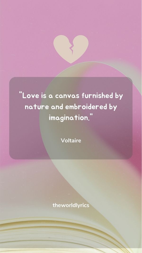Love is a canvas furnished by nature and embroidered by imagination